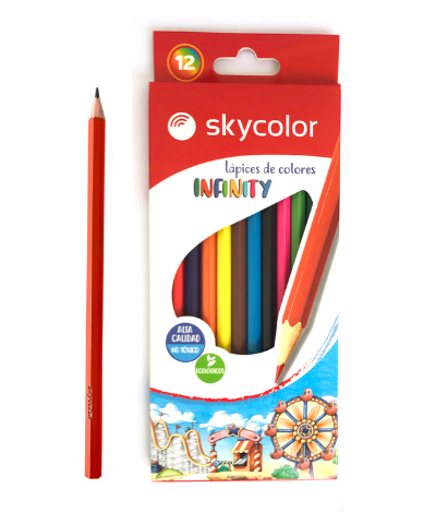 LAPICES DE COLORES SURTIDOS X 12 UNIDADES SKYCOLOR