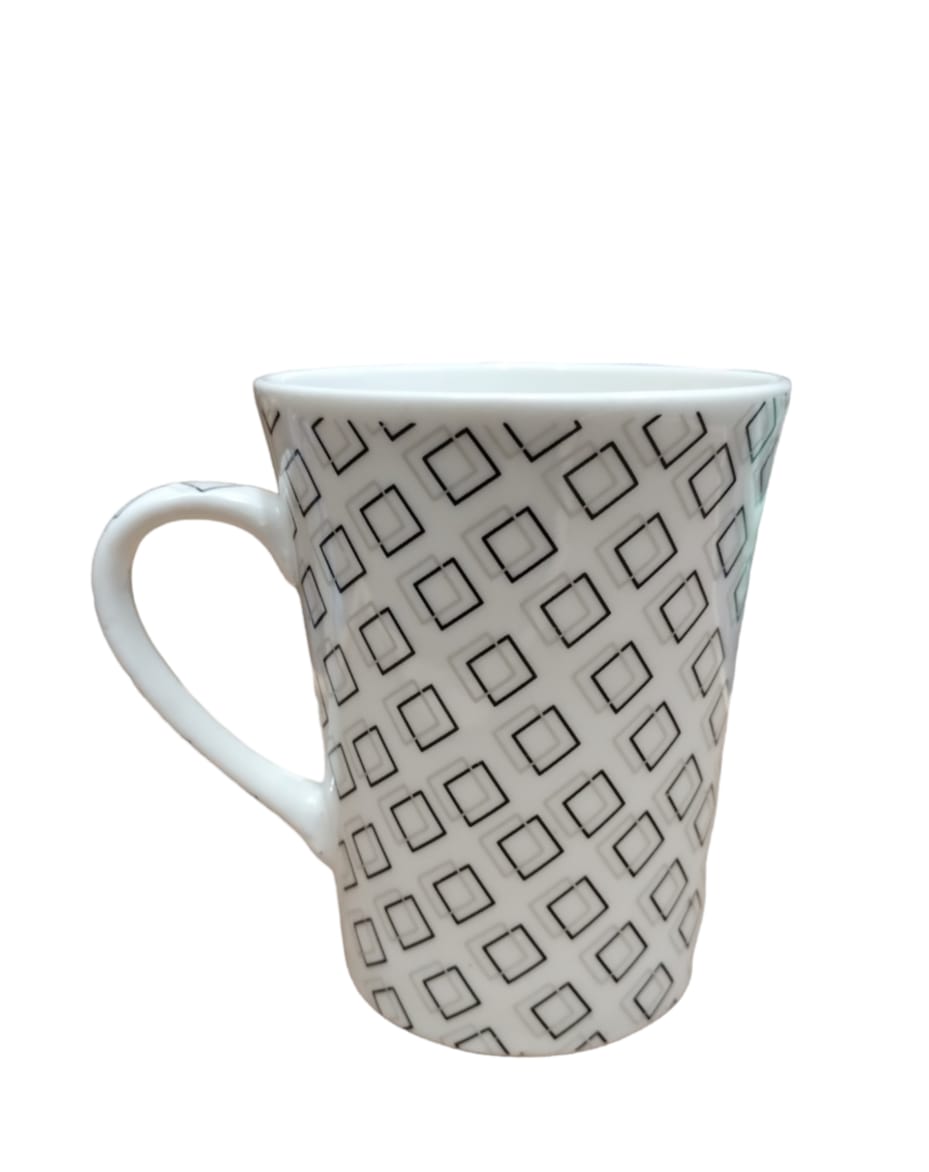 TAZA CERAMICA ESTAMPADA CONICA 