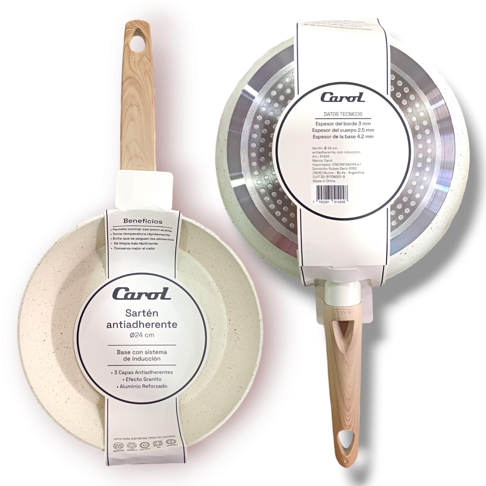SARTEN ANTIADHERENTE EFECTO GRANITO CAROL COLOR BEIGE N*24