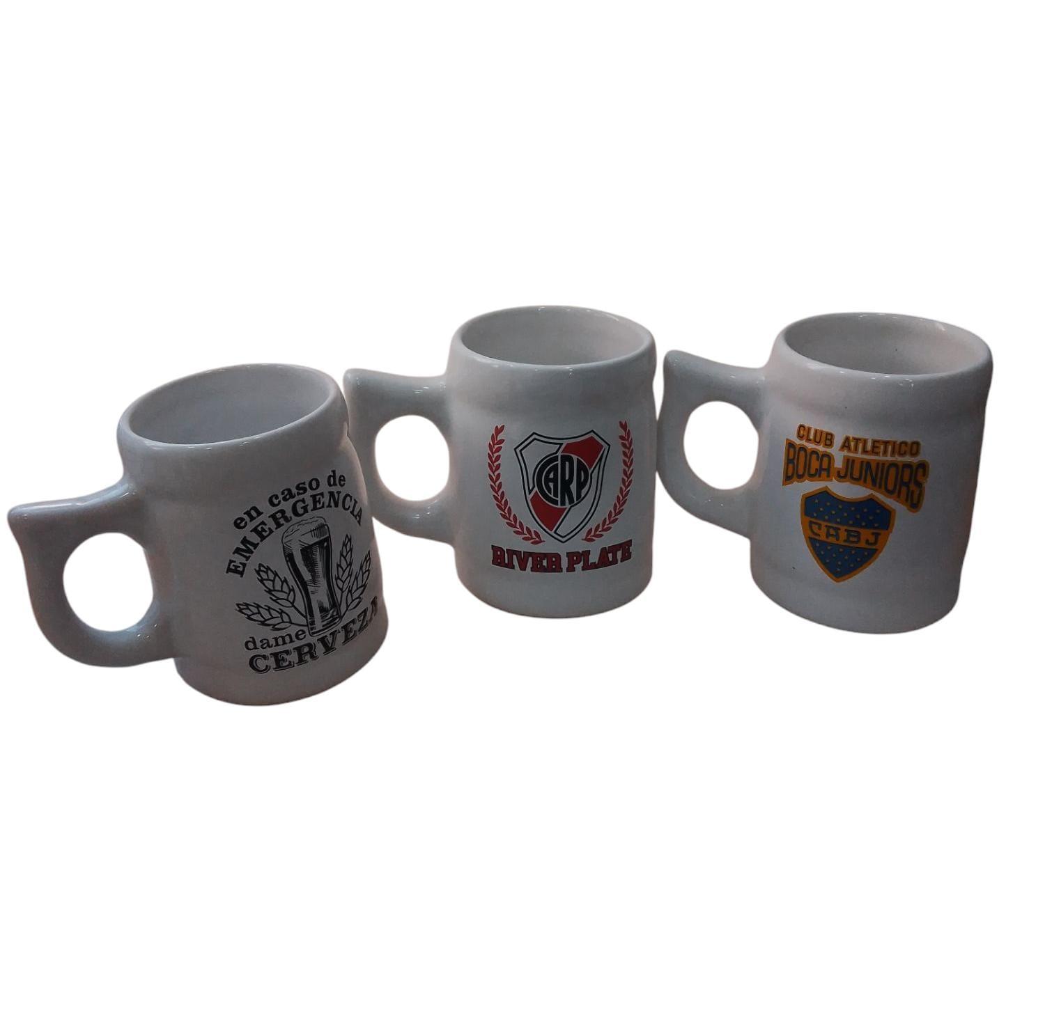 CHOPP CERAMICA CON ASA ESTAMPADO