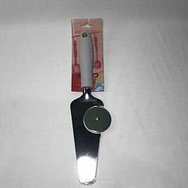 ESPATULA CON CORTANTE PARA PIZZAS ACERO INOXIDABLE 