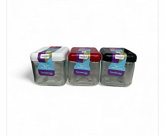 FRASCO VIDRIO CUADRADO 0.75LTS TAPA NEGRA/BLANCA/ROJA 