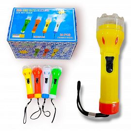 LINTERNA LED VARIOS COLORES 10CM A PILAS