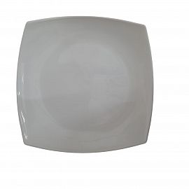 PLATO CUADRADO POSTRE 24CM OPALINA BLANCO