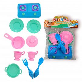 SET DE COCINA PLASTICO CON ACCESORIOS 14CM