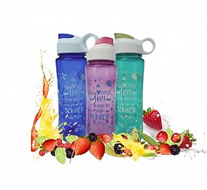 BOTELLA PLASTICA ESTILO DEPORTIVA ESTAMPADA FLOWER 500CC