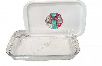 BANDEJA/FUENTE VIDRIO CON TAPA MARINEX 2.2LTS